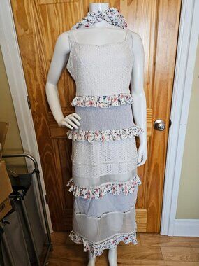 💙 52. Lulus Lost In Lunar Size Large Florance Multi Eyelet Tiered Maxi Dress